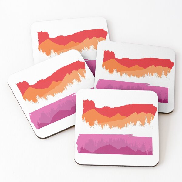 Item preview, Sisters Mountains Oregon Lesbian Pride Flag designed and sold by krewsonk.