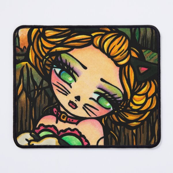 Item preview, Cute Girl in Halloween Cat Costume Trick or Treating Art designed and sold by hannahlynnart.