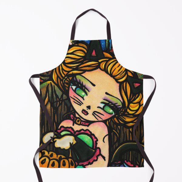 Item preview, Cute Girl in Halloween Cat Costume Trick or Treating Art designed and sold by hannahlynnart.