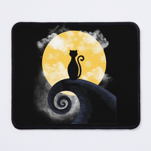 Item preview, Cool Christmas Black Cat Kitten Winter Moon Nightmare designed and sold by Kate Hyunsu Cho.