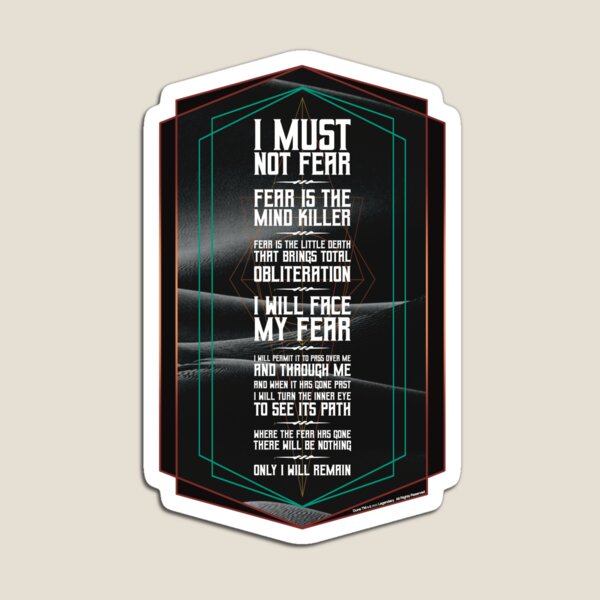 Item preview, Litany Against Fear (version 2)-Dune Movie-Atreides  designed and sold by YomeHayin.