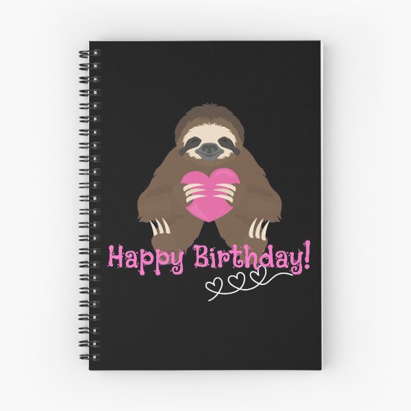 Item preview, Happy Birthday Cute Sloth With Pink Heart Design designed and sold by EarthArtDesigns.