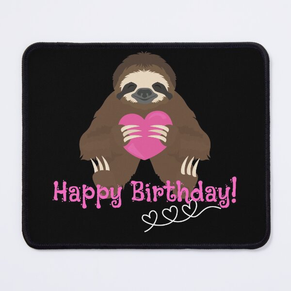 Item preview, Happy Birthday Cute Sloth With Pink Heart Design designed and sold by EarthArtDesigns.