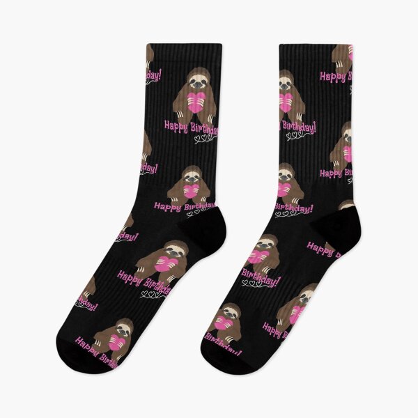 Item preview, Happy Birthday Cute Sloth With Pink Heart Design designed and sold by EarthArtDesigns.