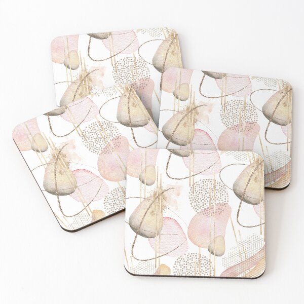 Item preview, Pink Gold & Beige Abstract  designed and sold by Michelle Moss.