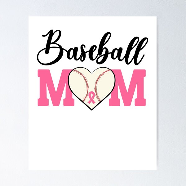 Item preview, Baseball Mom Pink Ribbon Breast Cancer Awareness Fighters designed and sold by Gold Chicken.