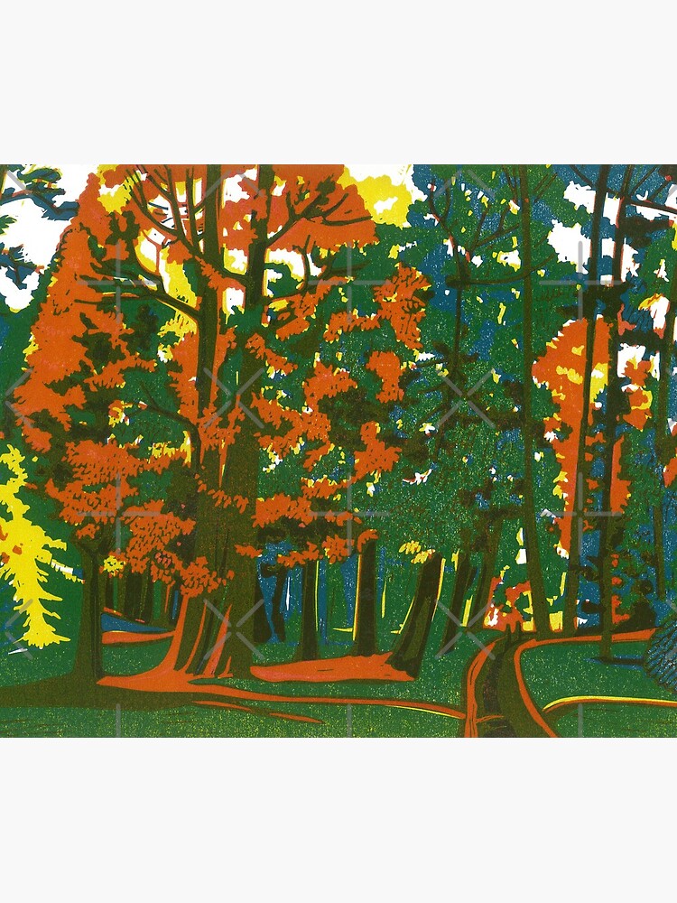 Bournemouth Gardens - Original linocut by Francesca Whetnall by Cecca-Designs
