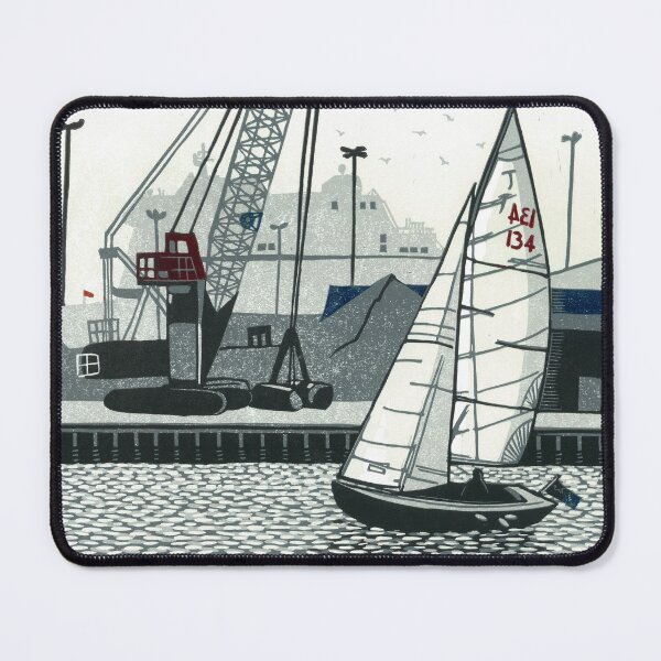 Item preview, Poole Quay - linocut by Francesca Whetnall designed and sold by Cecca-Designs.