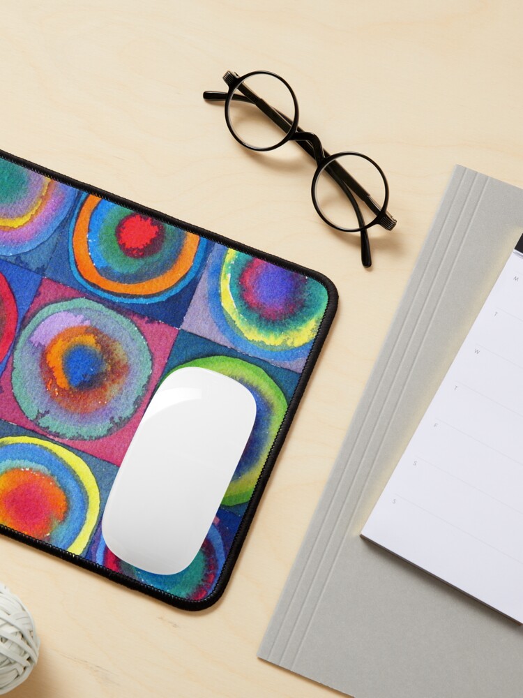 Alternate view of Circles - abstract watercolour by Francesca Whetnall Mouse Pad