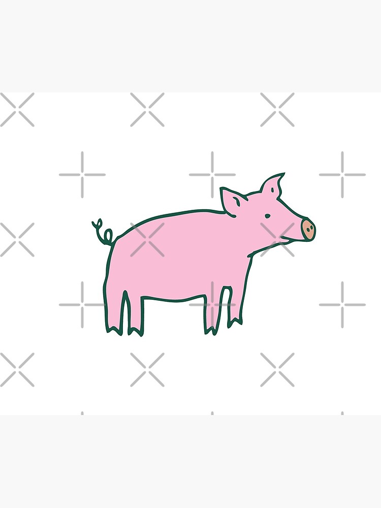 Simple Pig - pink and white - cute animal pattern by Cecca Designs by Cecca-Designs