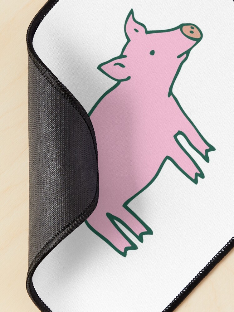 Alternate view of Simple Pig - pink and white - cute animal pattern by Cecca Designs Mouse Pad