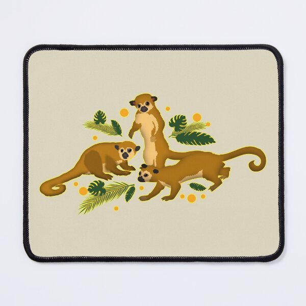 Item preview, Cute kinkajou or honey bear animal pattern with green jungle leaves and range dots as a symbol of mango designed and sold by CiniArt.