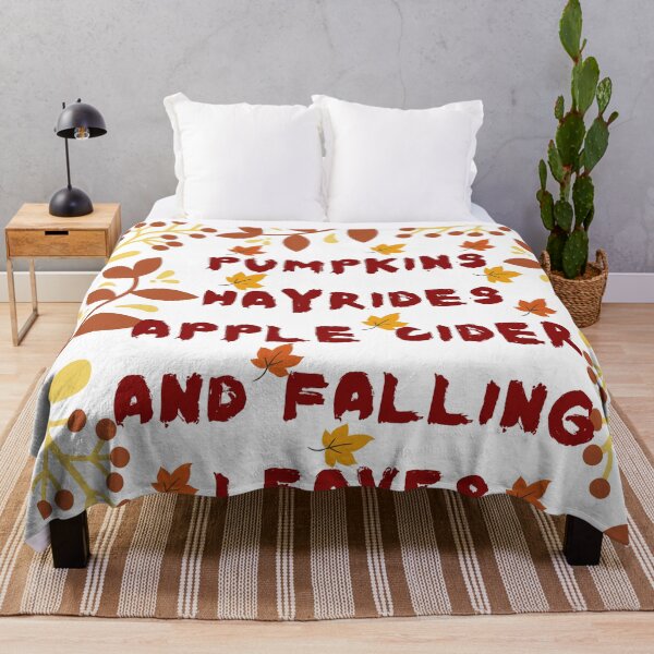 Item preview, Pumpkins Hayrides Apple Cider And Falling Leaves Throw Pillow designed and sold by Dragsma ⭐⭐⭐⭐⭐.