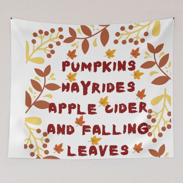 Item preview, Pumpkins Hayrides Apple Cider And Falling Leaves Throw Pillow designed and sold by Dragsma ⭐⭐⭐⭐⭐.