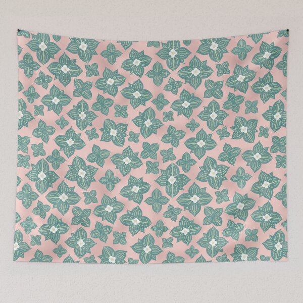 Item preview, Tossed Bunchberry Blossoms on Peach designed and sold by Christine Philbrick.