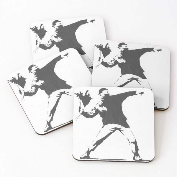 Item preview, Banksy Throwing Flowers Art designed and sold by SharpWallArts.