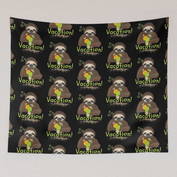 Item preview, Vacation Cute Sloth With Drinks Design designed and sold by EarthArtDesigns.