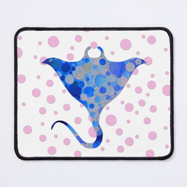 Item preview, Big Blue Stingray Fish with Pink Polka Dots designed and sold by Sharon Cummings Art.