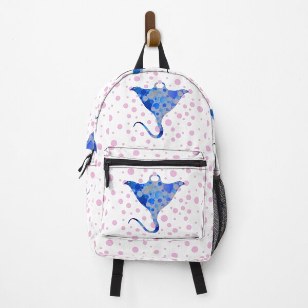 Item preview, Big Blue Stingray Fish with Pink Polka Dots designed and sold by Sharon Cummings Art.