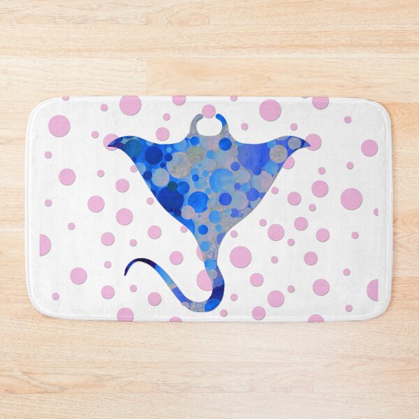 Item preview, Big Blue Stingray Fish with Pink Polka Dots designed and sold by Sharon Cummings Art.