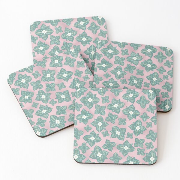 Item preview, Tossed Bunchberry Blossoms on Pink designed and sold by Christine Philbrick.