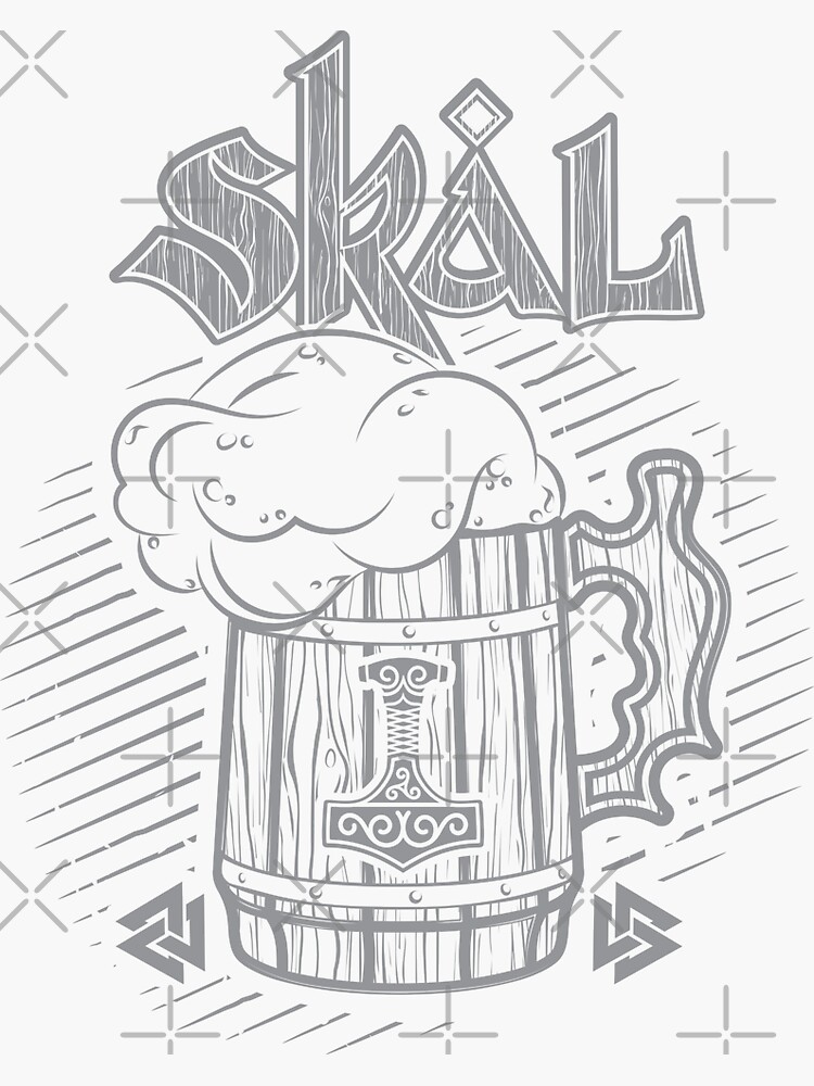 "Skål! Cheers viking style!" Sticker for Sale by sidneyjvn Redbubble