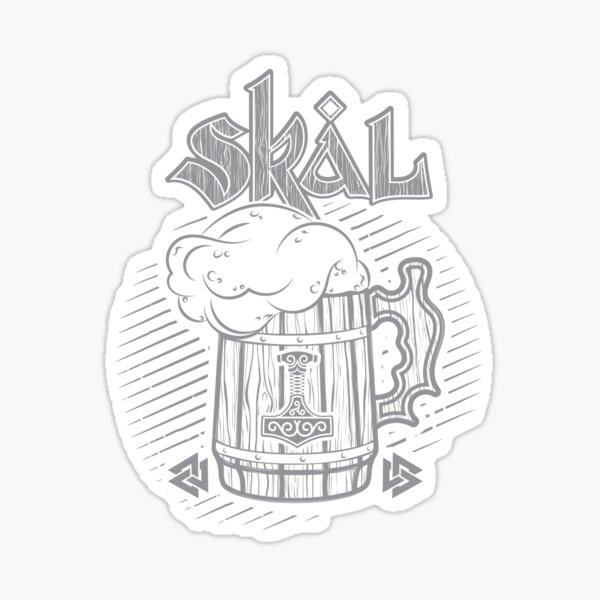 "Skål! Cheers viking style!" Sticker for Sale by sidneyjvn Redbubble
