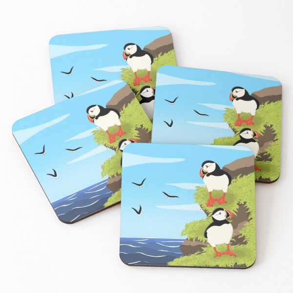 Item preview, Two puffins on a cliff designed and sold by Bouiiille.