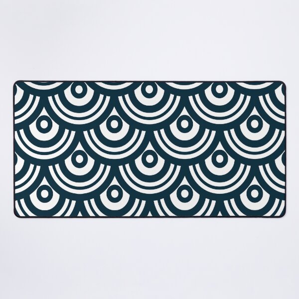 Item preview, Retro navy blue and white semicircles designed and sold by IoanaHraball.