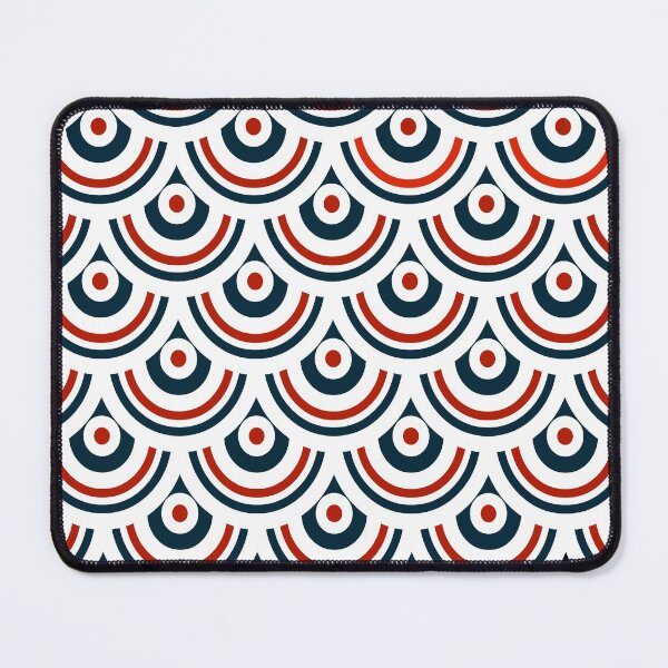 Item preview, Retro navy blue, white and red semicircles designed and sold by IoanaHraball.