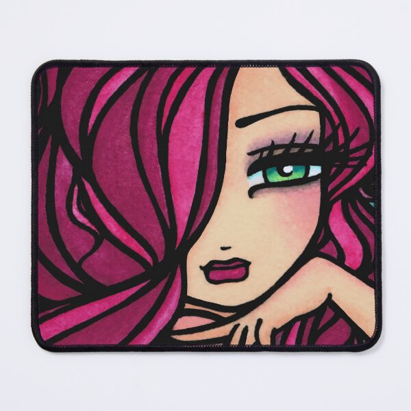 Item preview, Pink Haired Glamorous Mermaid Whimsical Fantasy Art designed and sold by hannahlynnart.