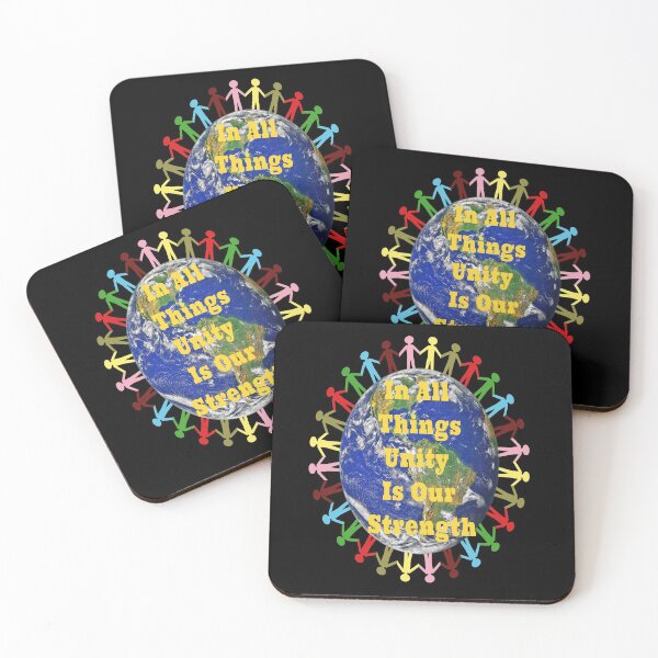 Item preview, In All Things Unity Is Our Strength with Globe and People Design  designed and sold by Craftynistia.
