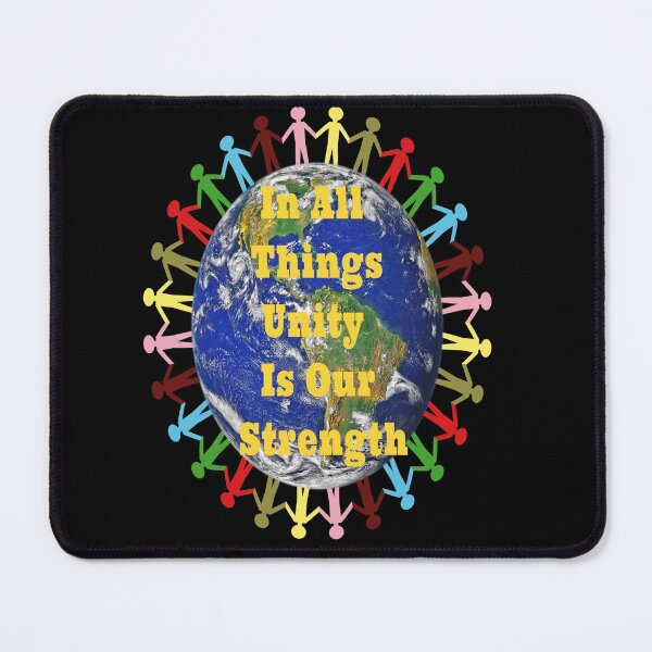 Item preview, In All Things Unity Is Our Strength with Globe and People Design  designed and sold by Craftynistia.