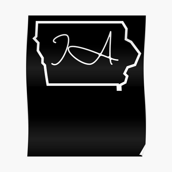 "State of Iowa IA Abbreviation Outline" Poster by Hpabedi Redbubble