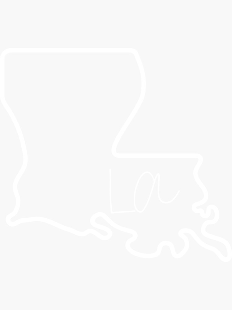 State Of Louisiana LA Abbreviation Outline Sticker For Sale By   Bg,f8f8f8 Flat,750x,075,f Pad,750x1000,f8f8f8 