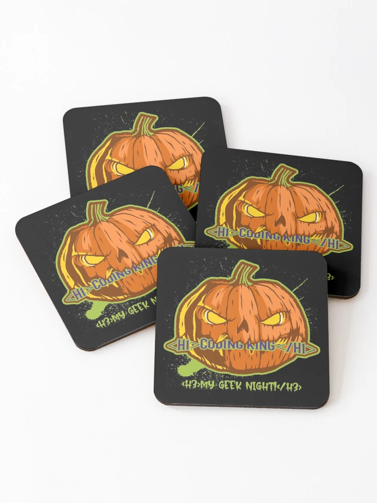 Thumbnail 1 of 5, Coasters (Set of 4), Computer Geek Coding King designed and sold by ComputerGeeksTs.