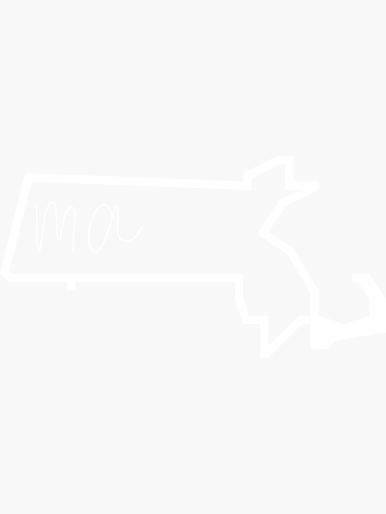 "State of Massachusetts MA Abbreviation Outline" Sticker for Sale by