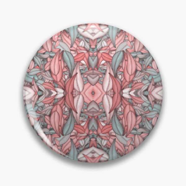 Item preview, Abstract Peach Grey Leaves colorful Ornamental pattern designed and sold by MyColorfulDream.