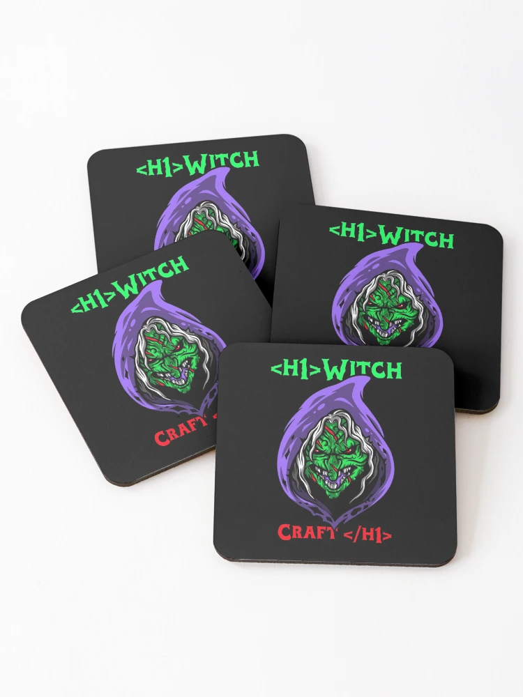 Thumbnail 1 of 5, Coasters (Set of 4), Computer Geek WitchCraft designed and sold by ComputerGeeksTs.