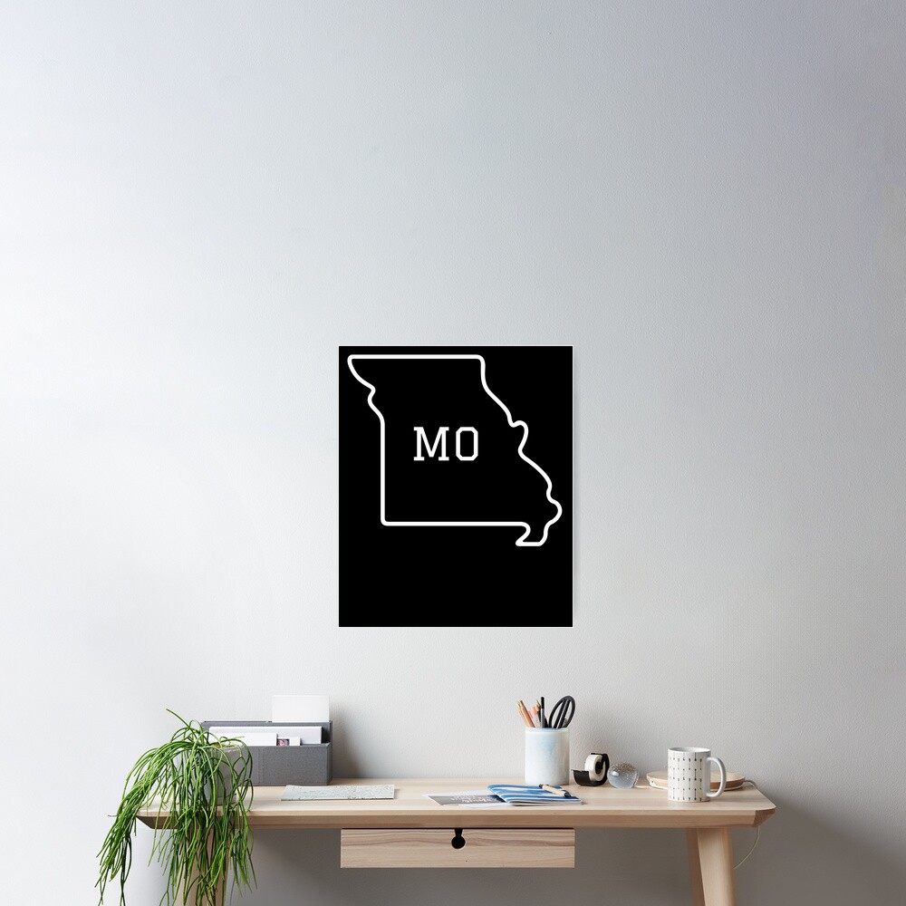 State Of Missouri MO Abbreviation Outline Poster For Sale By Hpabedi   Cposter,small,square Product,1000x1000.2 