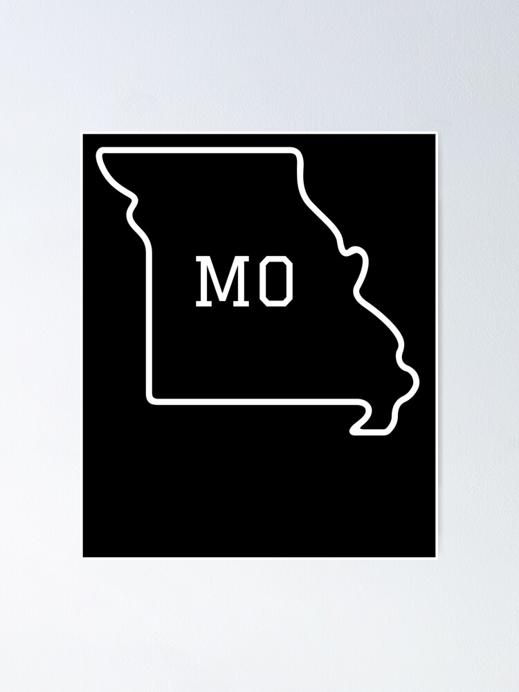 "State of Missouri MO Abbreviation Outline" Poster for Sale by Hpabedi