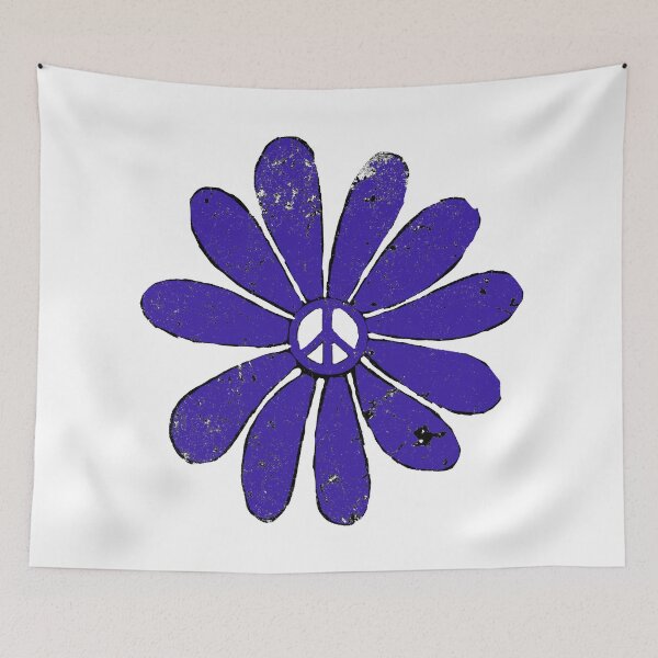 Item preview, HIppie Peace Sign Flower Purple Distressed Look designed and sold by Swigalicious.