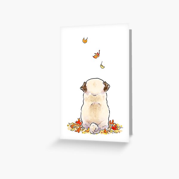 Item preview, Autumn Leaves Pug designed and sold by inkpug.