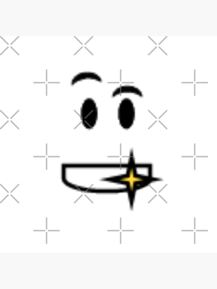 "Golden Shiny Teeth Face Roblox White" Poster by Totkisha1 Redbubble