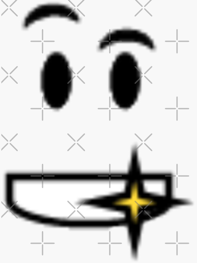 "Golden Shiny Teeth Face Roblox Baby Pink" Sticker by Totkisha1