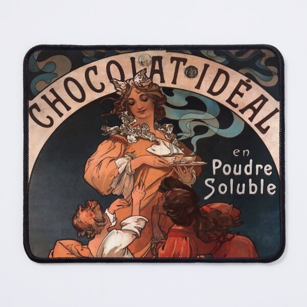 Item preview, Chocolat Ideal Vintage Advertisement - Alphonse Mucha 1897 Art Nouveau designed and sold by molamode.
