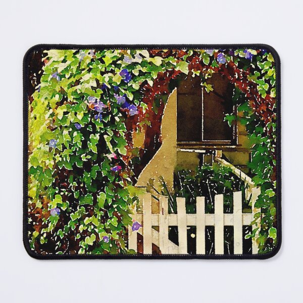 Morning Glory Gate in Watercolor Mouse Pad