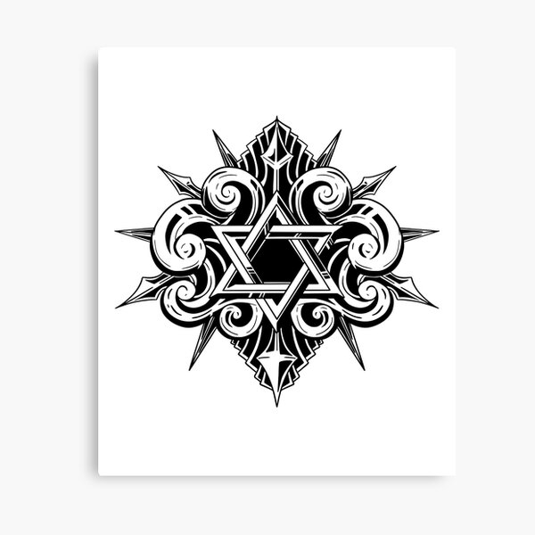 Lienzo «Diseño de tatuaje de estrella de David» de infleims | Redbubble