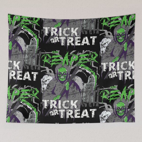 Item preview, Trick or Treat The Reaper Green Distressed designed and sold by 133DandC.