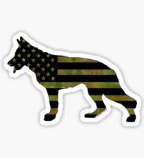 Deutscher Schäferhund: Camo American Flag Sticker